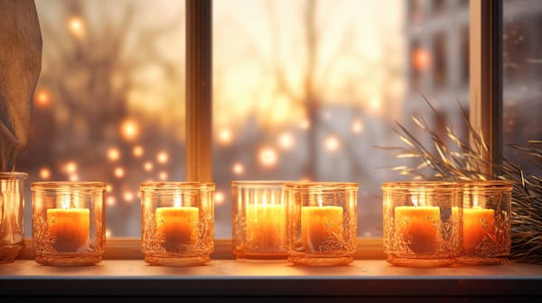 candles in mason jars